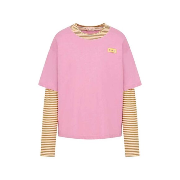 Marni Men Striped Logo T-Shirt